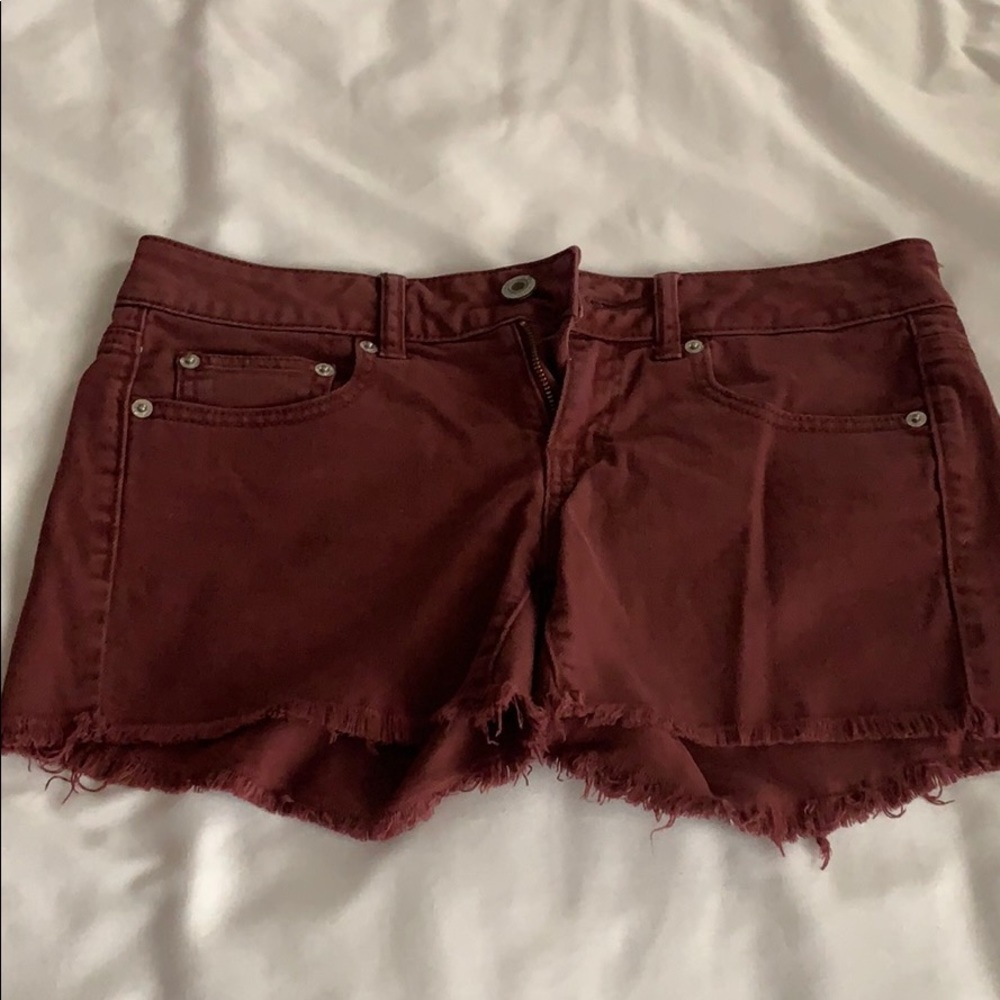 Maroon Denim Shorts!